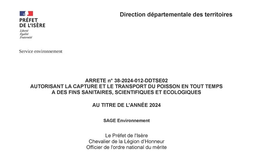 Arrêtés prefectoraux annuels